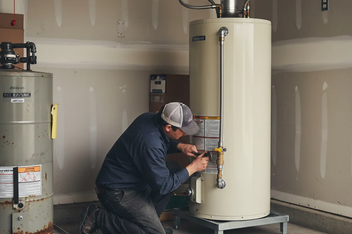 Water heater and shutoff valve replacement in Bandera